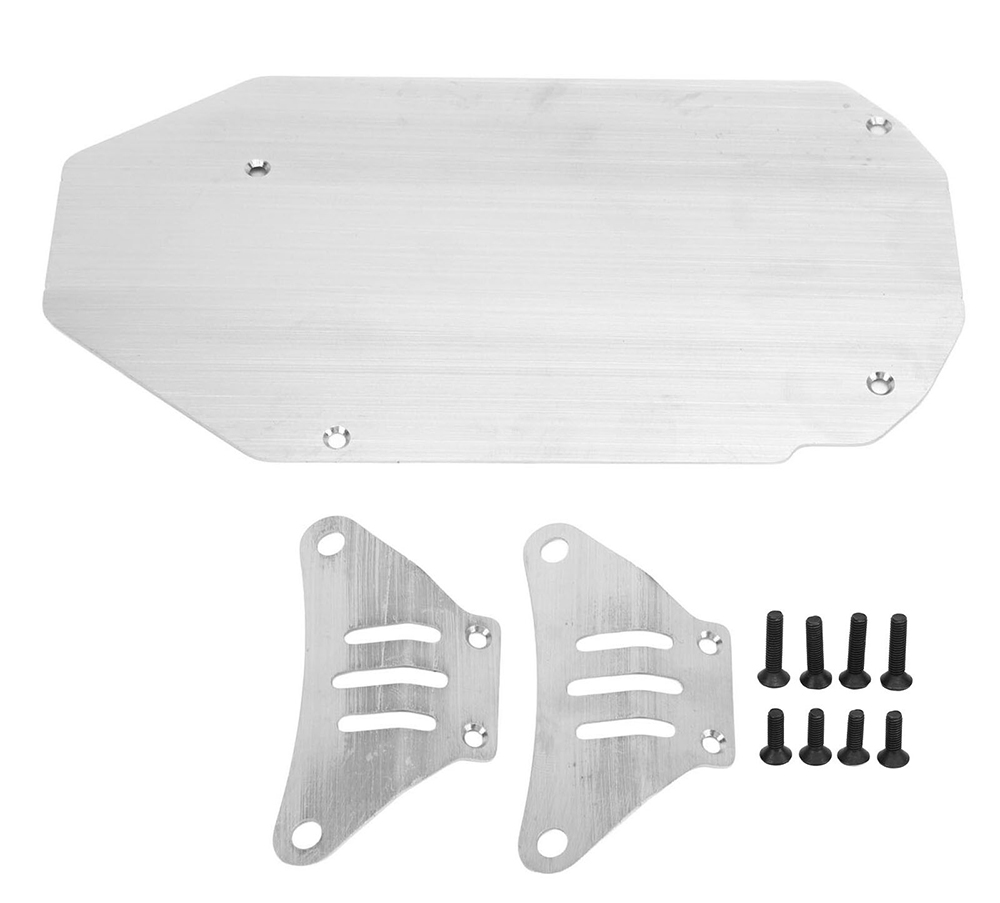 C32700SILVER Steel Machined Chassis Protection Guard & Skid Plates for Tamiya TT-02 - Image 1