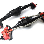 Black Red Machined Front & Rear Axles for Axial Capra 1.9 Buggy 232004 232005