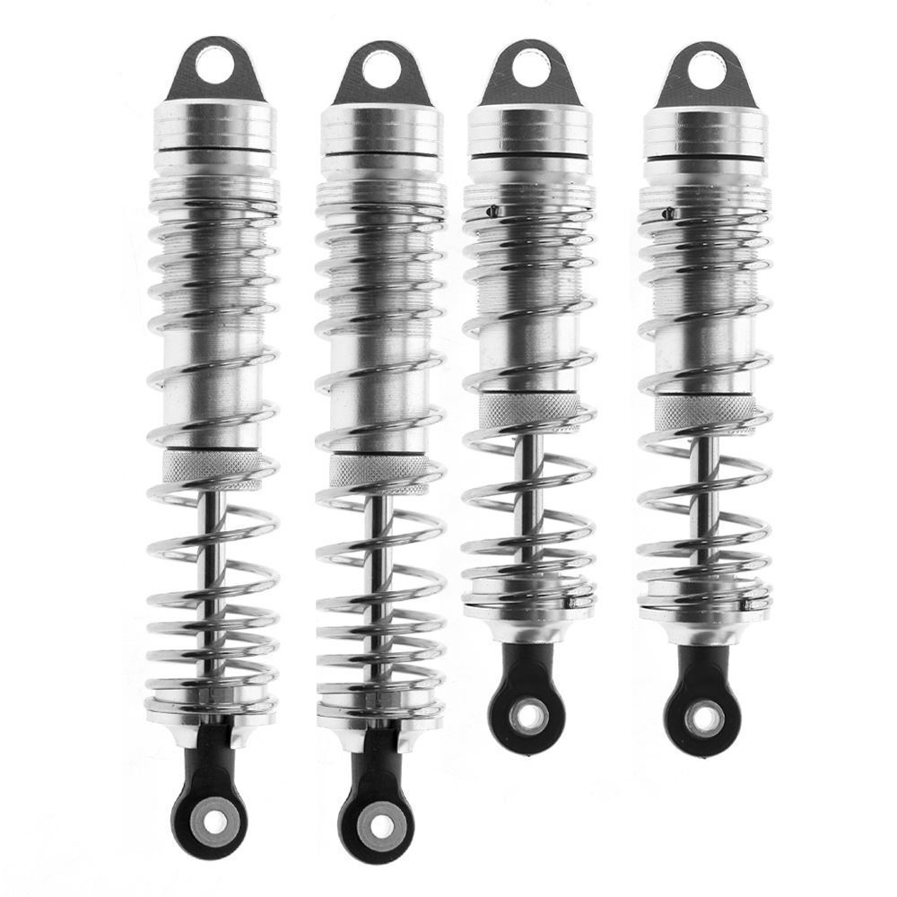 C32720SILVER Alloy Machined Shock Set (4) for Traxxas Slash, Stampede & Rustler (4X4 & 2WD) - Image 1
