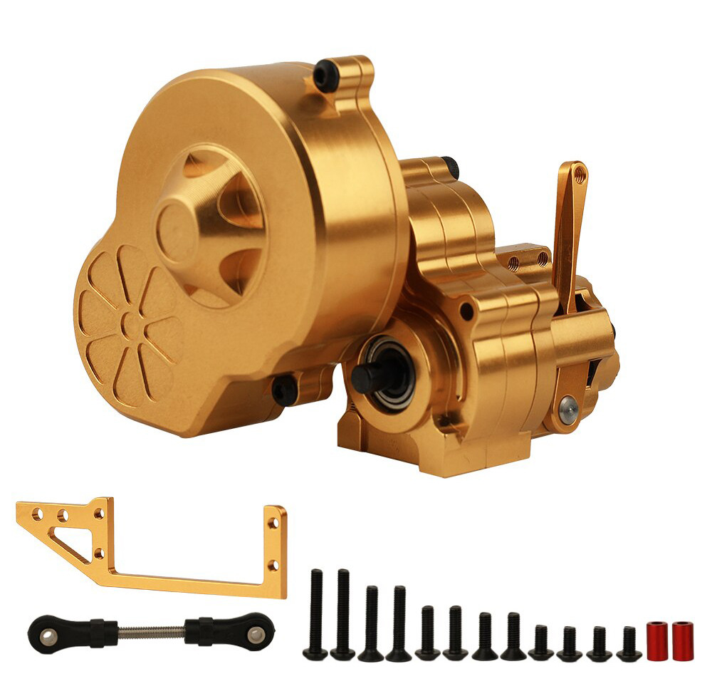 C32737GOLD Alloy Machined Main Gearbox w/ Dig Unit for Axial SCX-10 & Wraith 2.2 - Image 1