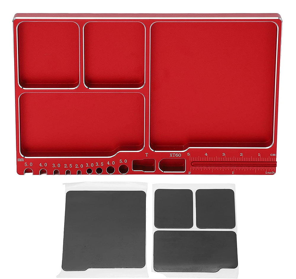 C32796RED Magnetic Hardware Storage Tray Organizer Workstation 161x99x11mm - Image 1