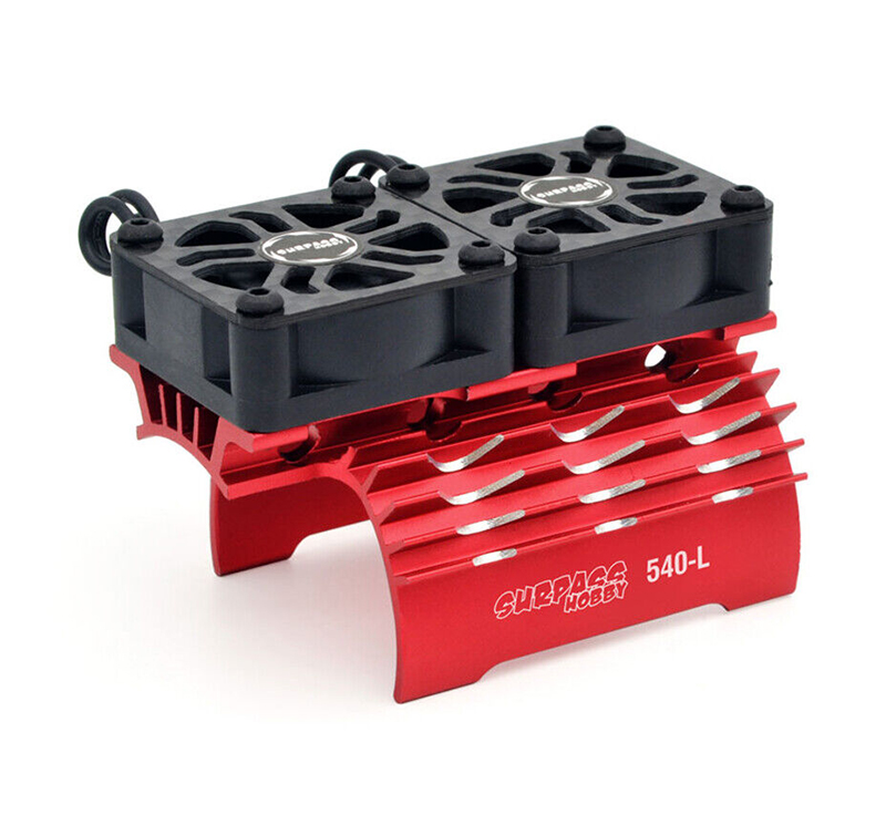 C32805RED Red Surpass Alloy Heatsink with Dual Cooling Fans for 540/550 Size Motors - Image 1