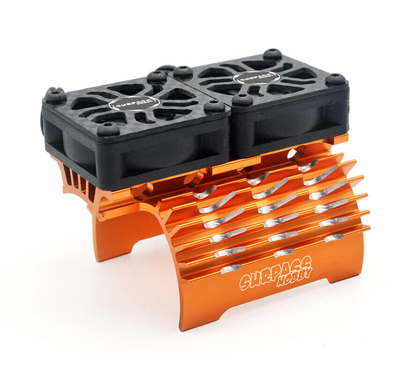 C32806ORANGE Surpass Alloy Heatsink & Twin Cooling Fan for 40mm O.D. Size Motor - Image 1