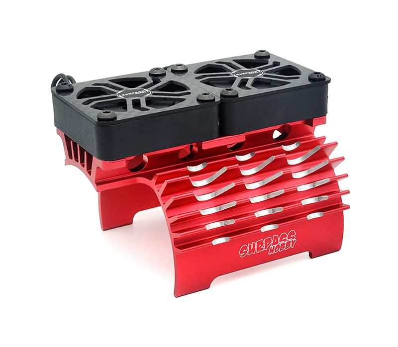 C32807RED Surpass Alloy Heatsink & Twin Cooling Fan for 56mm O.D. Size Motor - Image 1