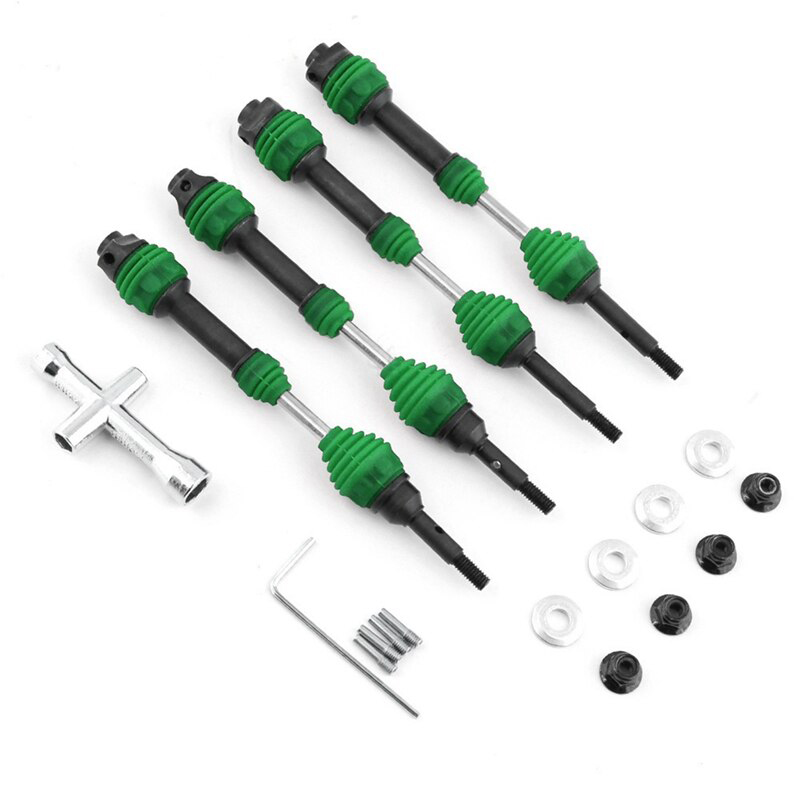 C32820GREEN Drive Shafts (4) for Traxxas Hoss 4X4, Stampede 4X4 & Rustler 4X4 6851A 6852A - Image 1