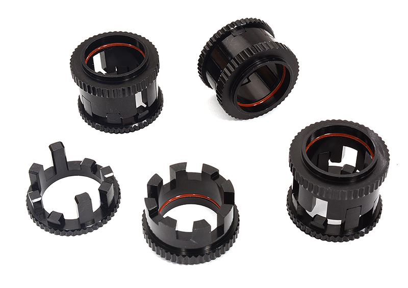 C32931BLACK 4-Step 13-19mm Adj Spring Spacers for 1/10 Granite 4X4 3S AR330449 AR330517 - Image 1