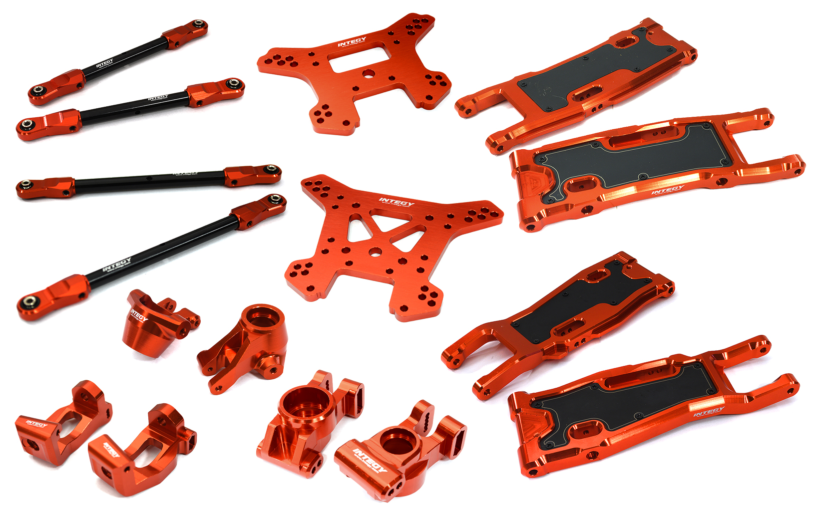 C32955RED Complete Red Billet Machined Suspension Upgrade Kit for Traxxas Sledge 4WD - Image 1