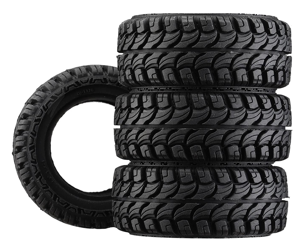 C33005 24mm Wide Rock Crawler 1.3 Tires Set for 1/18 TRX-4M, 58mm OD, Black - Image 1