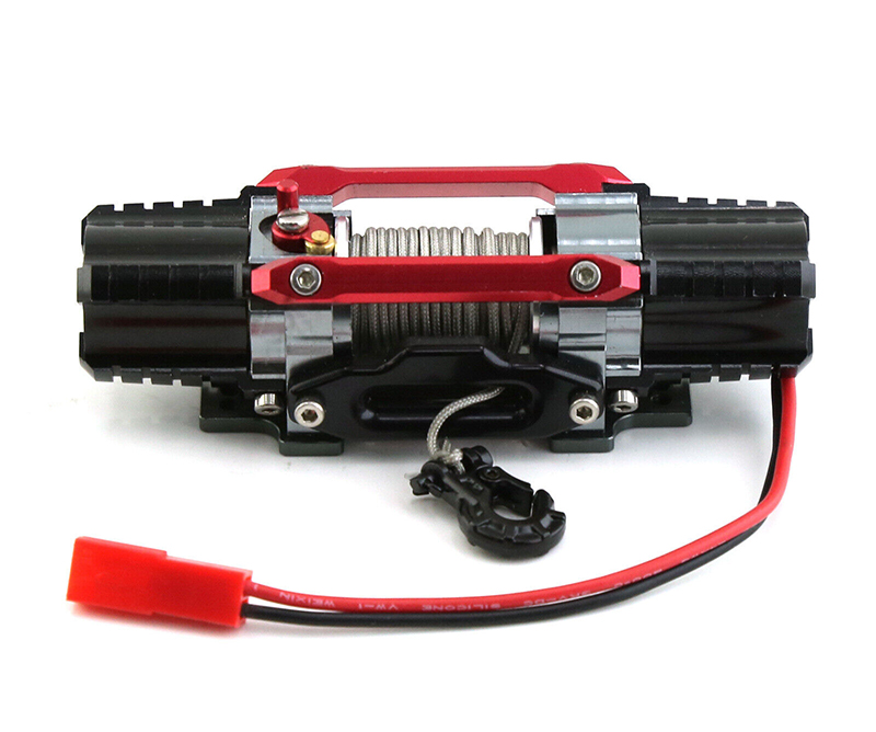 C33157RED Realistic Alloy Machined Twin Motor Winch Kit for 1/10 Scale Off-Road Crawler - Image 1