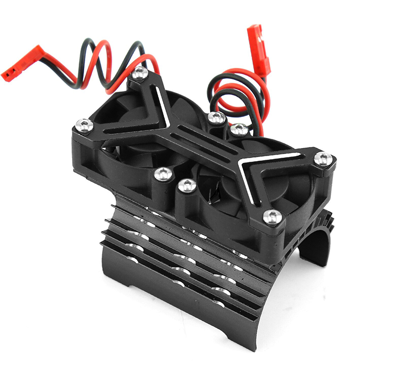 C33218BLACK 36mm Motor Heatsink+Twin 30x30mm Cooling Fan 20, 000 rpm - Image 1