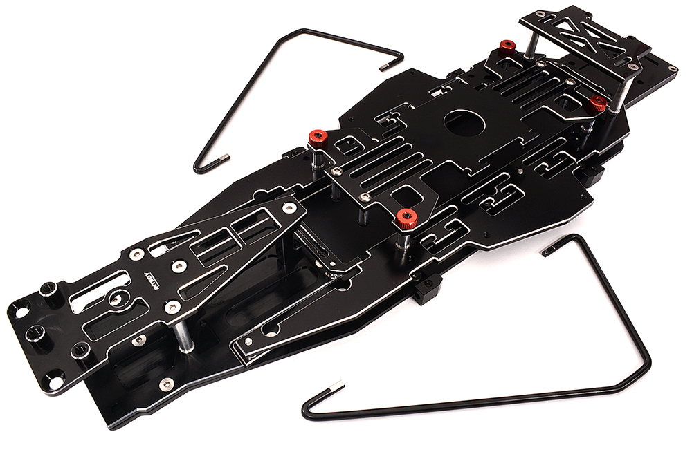 C33240BLACK Low Center of Gravity Black Alloy Chassis Upgrade Kit for Traxxas Slash 1/10 2WD - Image 1