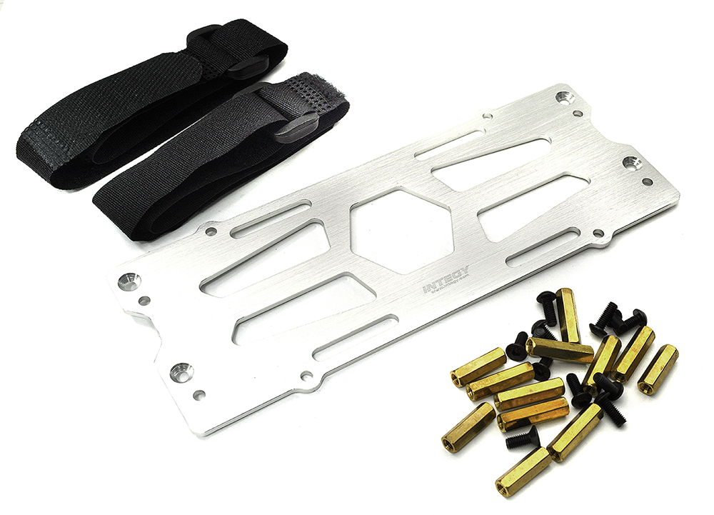 C33281SILVER Billet Machined Battery Plate for Losi 1/10 Lasernut U4 4WD Brushless RTR - Image 1