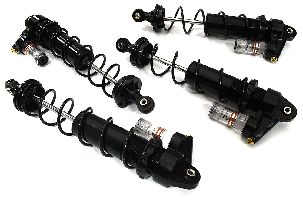C33328BLACK Piggyback Shock Set (4) for Arrma 1/5 Kraton 4X4 8S BLX ARA330609 ARA330610 - Image 1
