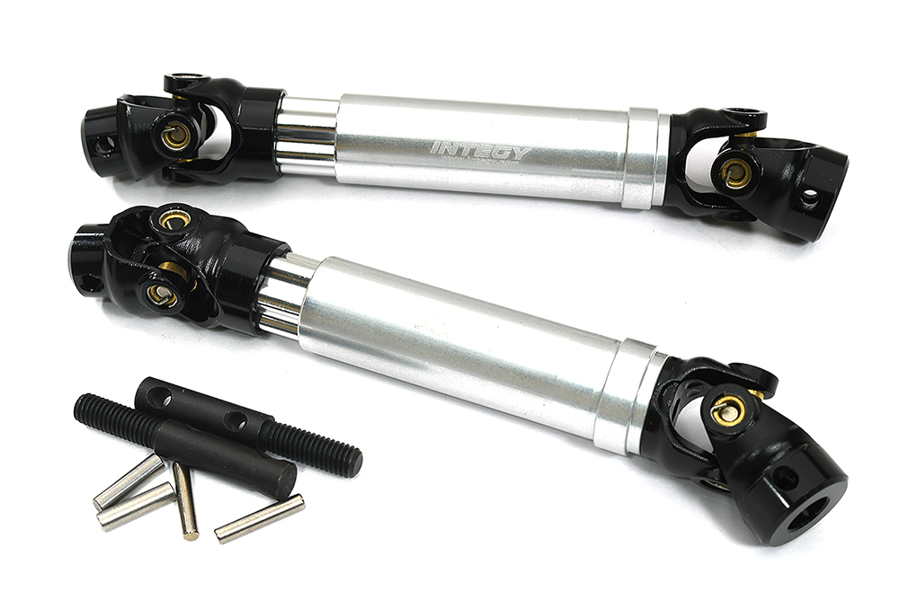 C33344SILVER Machined Alloy Universal Drive Shafts for Traxxas 1/10 Maxx 4S 8950 - Image 1