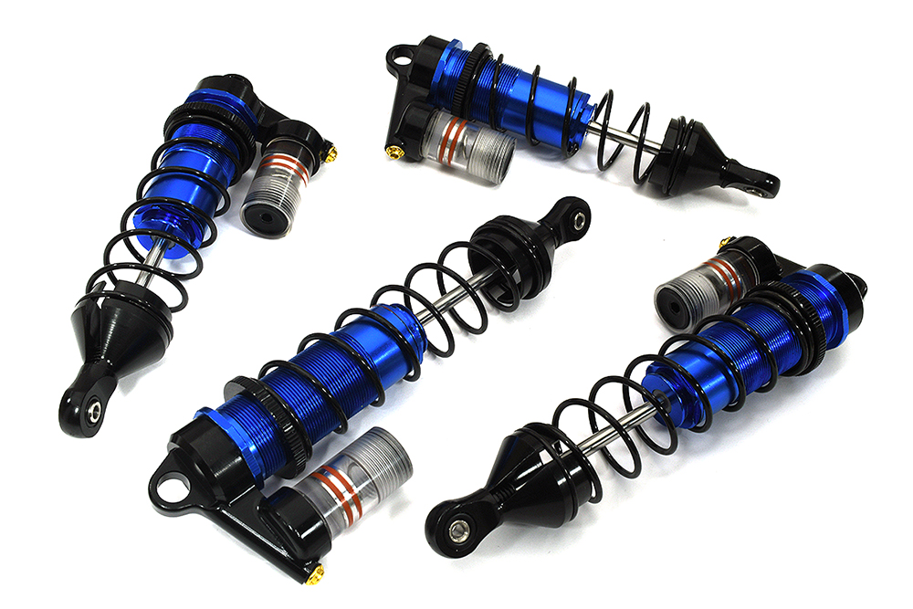 C33363BLUE Machined Piggyback Shock Set for Arrma 1/8 Kraton 6S BLX ARA330621 ARA330622 - Image 1