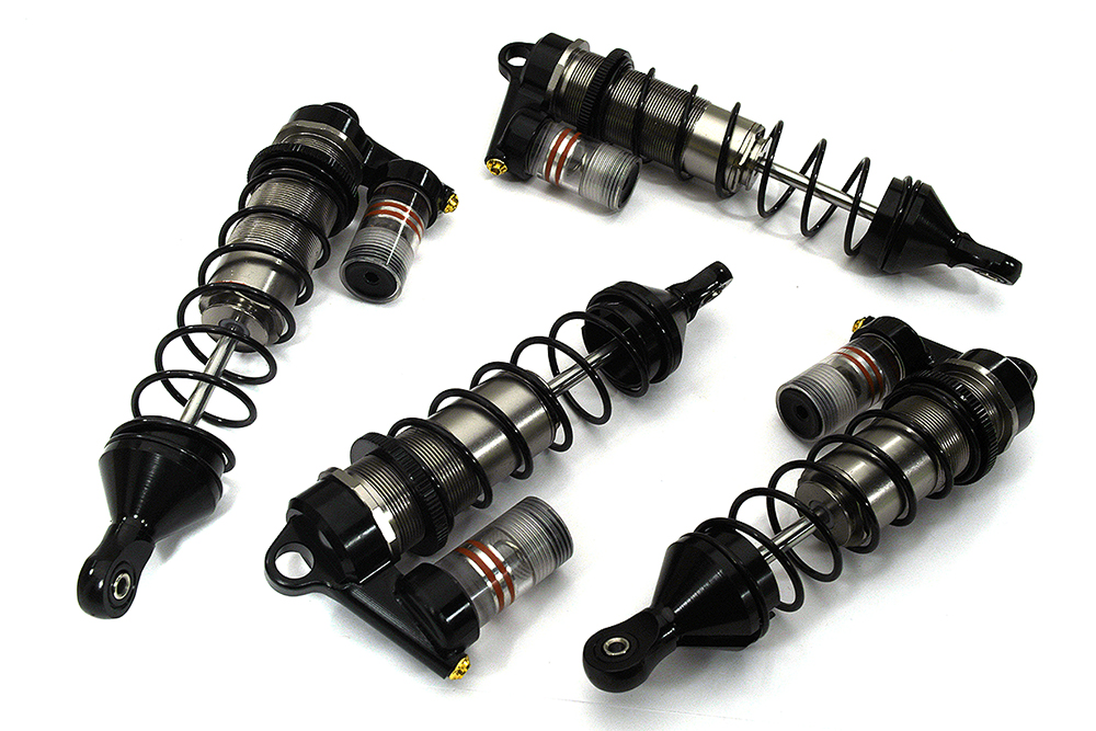C33363GREY Machined Piggyback Shock Set for Arrma 1/8 Kraton 6S BLX ARA330621 ARA330622 - Image 1