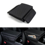 Black PU Leather Armrest Cover w/ Pocket for Tesla Model 3/Y - Image 4
