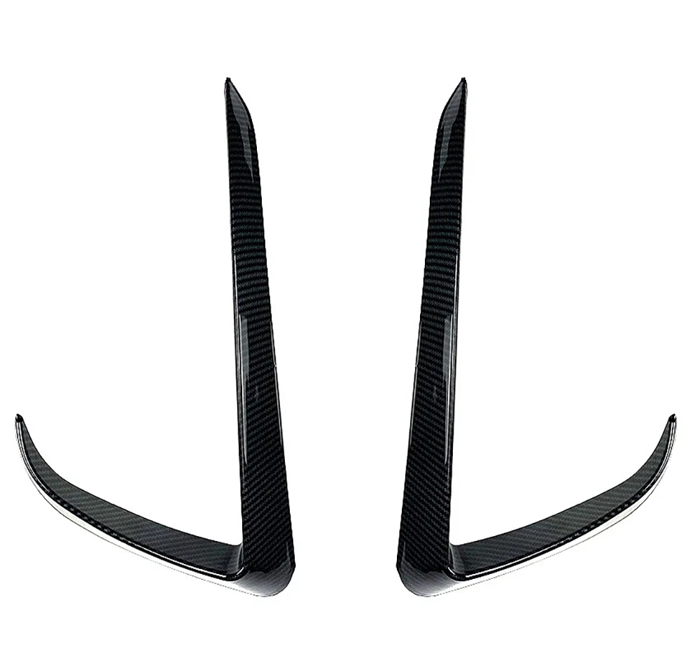 C33383 Glossy Carbon Front Fog Light Trim Eyebrow Cover for Tesla Model Y - Image 1