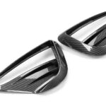 Glossy Carbon Front Fog Lamp Aero Trim Covers for Tesla 20-24 Model Y