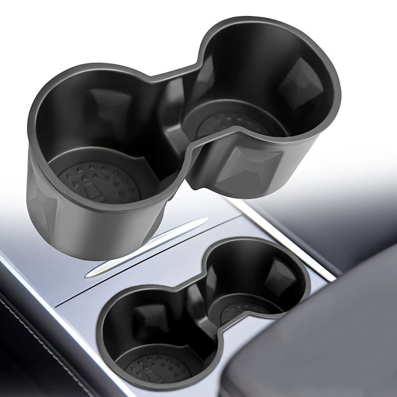 C33436 Black TPE Center Console Cup Holder for Tesla 21-23 Model 3/Y - Image 1