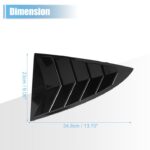 Glossy Black Rear Side Window Shades Blinds Covers for Tesla 17-23 Model 3 - Image 3