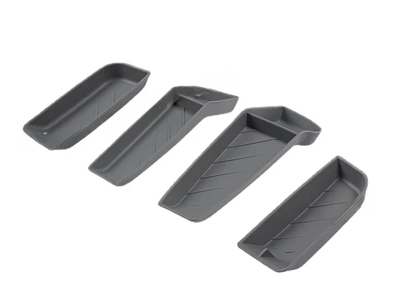 C33479 Grey Silicone 4pcs Door Side Storage Box Interior Tray for Tesla 22-24 Model S - Image 1
