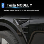 Matte Carbon Side Camera Wolf Teeth Style Trim Covers for Tesla 20-23.6 Model Y - Image 2