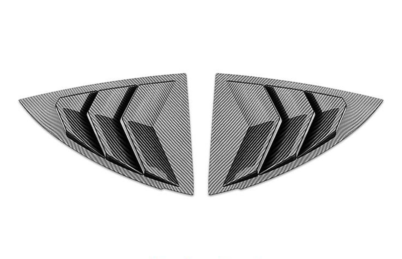 C33499 Glossy Carbon ABS Rear Side Corner Window Covers for Tesla 17-23 Model 3 - Image 1