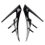 Glossy Black Side Camera Wolf Teeth Style Trim Covers for Tesla 20-23.6 Model Y