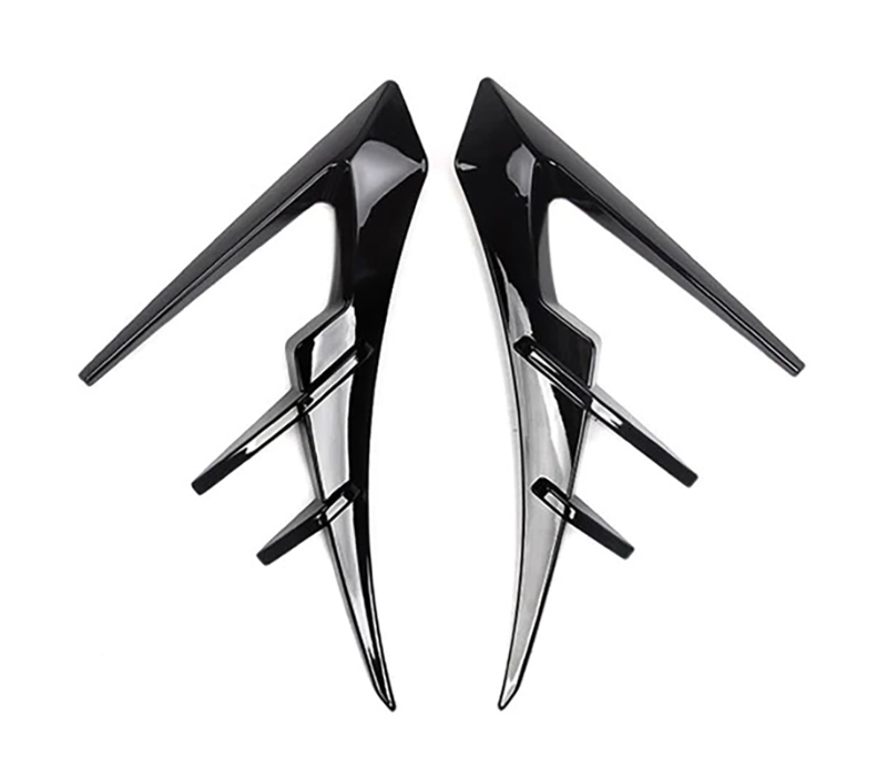 C33530 Glossy Black Side Camera Wolf Teeth Style Trim Covers for Tesla 20-23.6 Model Y - Image 1