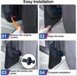 Black TPE Front & Rear Mudguards for Tesla 20-24 Model Y - Image 4