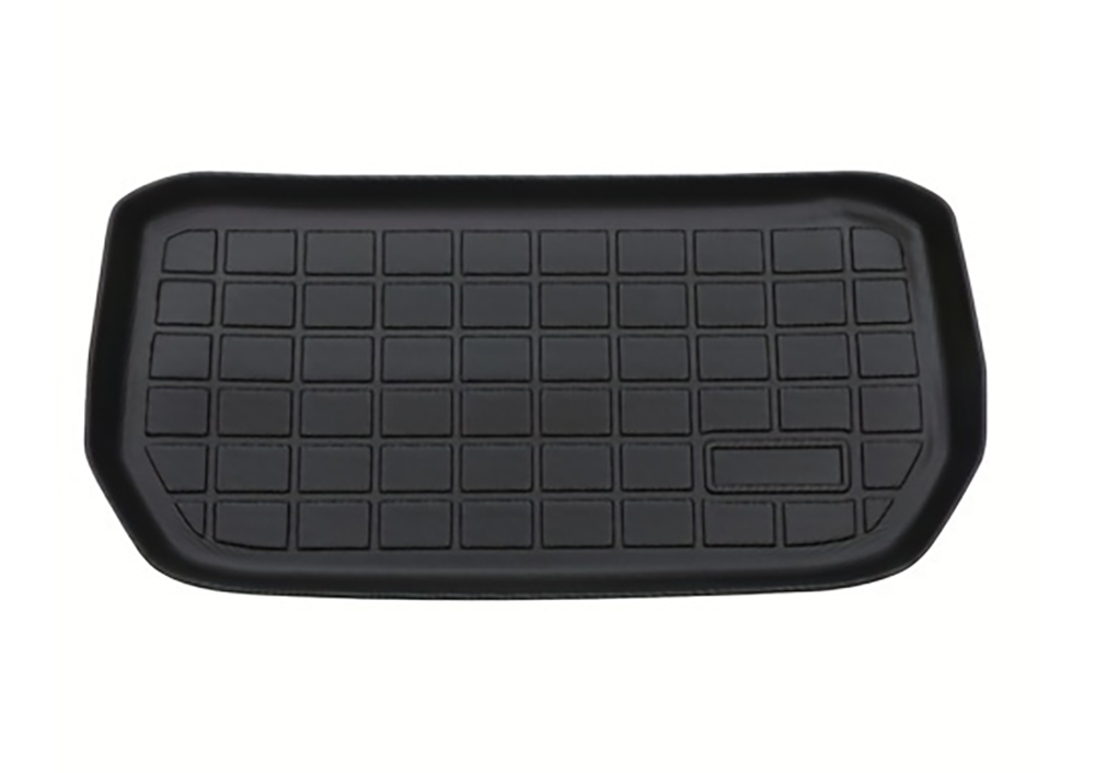 C33547 Black TPE Plastic Weather Frunk Mat w/ Pattern for Tesla 20-24 Model Y - Image 1
