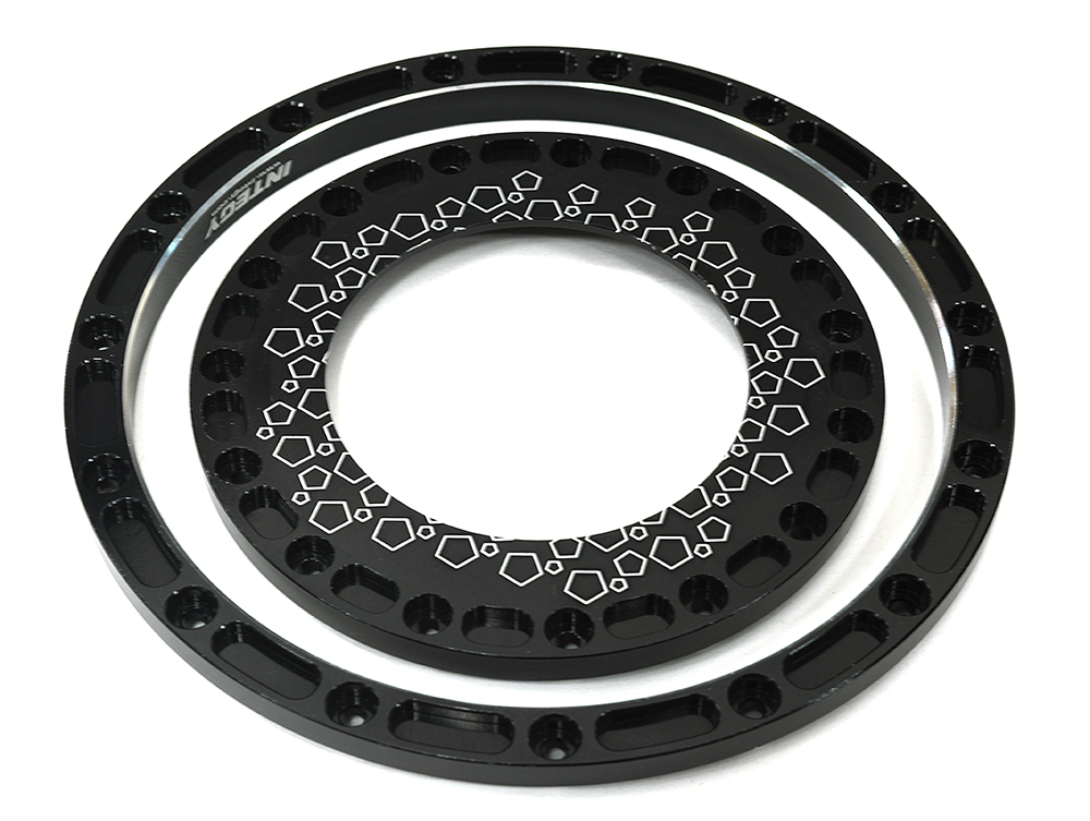 C33574BLACK Alloy Beadlock Rings Inside & Outside (1) for Losi 1/6 Super Baja Rey 2.0 - Image 1