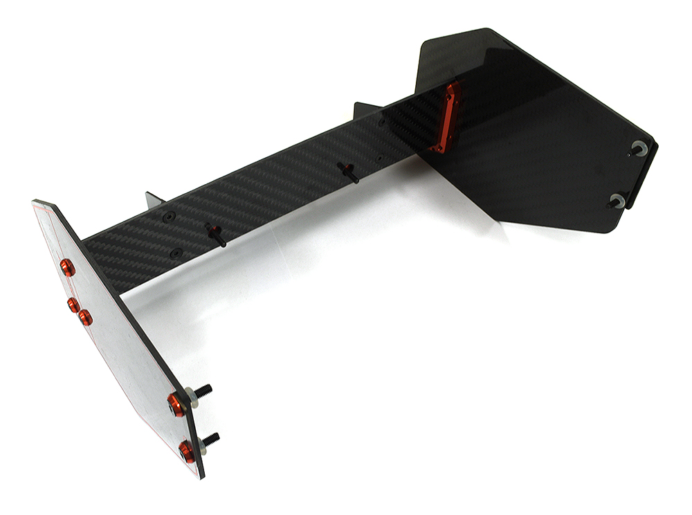 C33589RED Carbon Fiber Rear Aero Wing Kit for Arrma 1/7 Limitless ARA320525 ARA320526 - Image 1