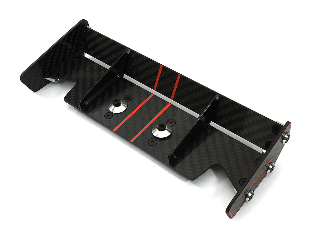 C33605SILVER Carbon Fiber Rear Aero Wing Kit for Arrma 1/8 Outcast 6S BLX AR480006 - Image 1