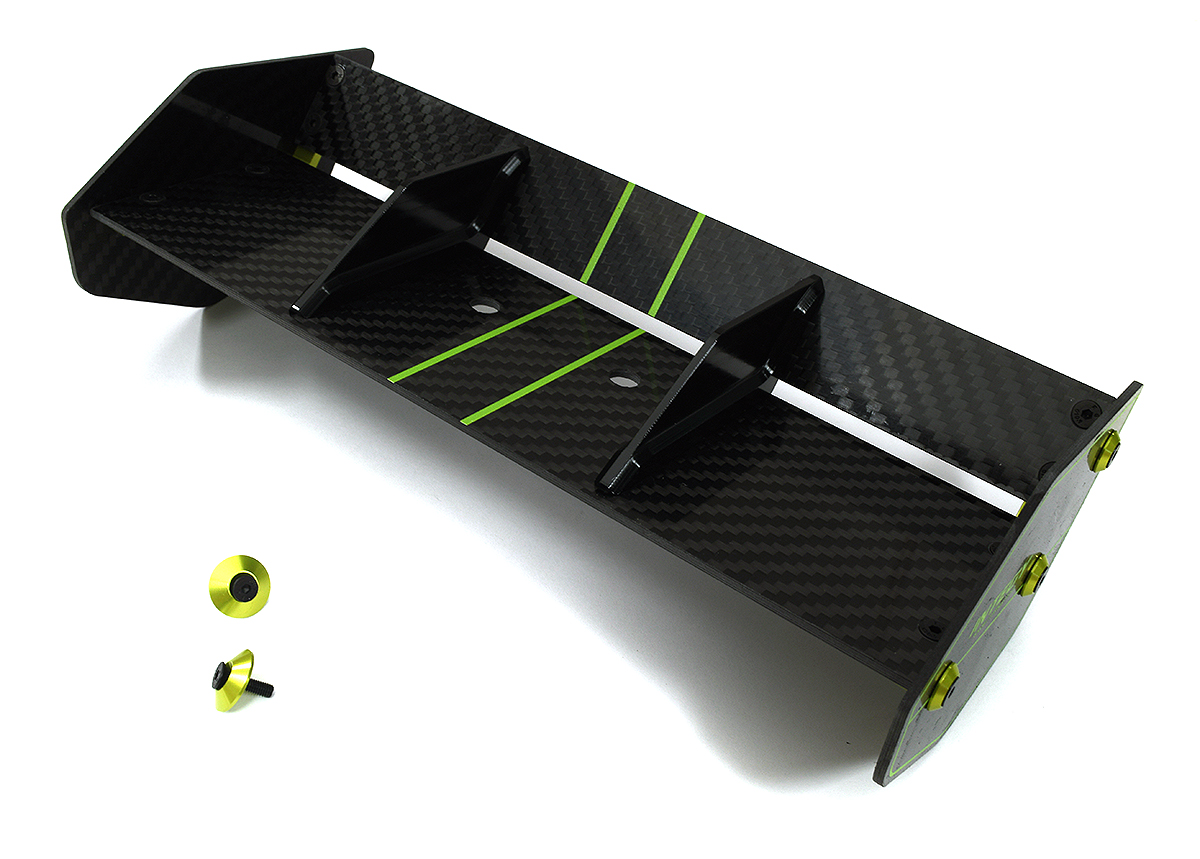 C33607GREEN Carbon Fiber Rear Aero Wing Kit for Arrma 1/8 Kraton 6S BLX AR480002 - Image 1