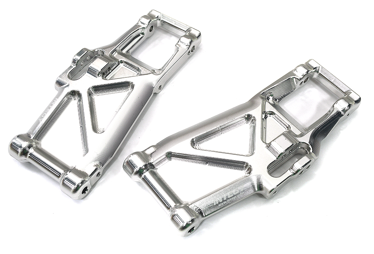 C33613SILVER Billet Machined Lower Suspension Arms for Traxxas 1/10 Maxx 4S 8930 - Image 1