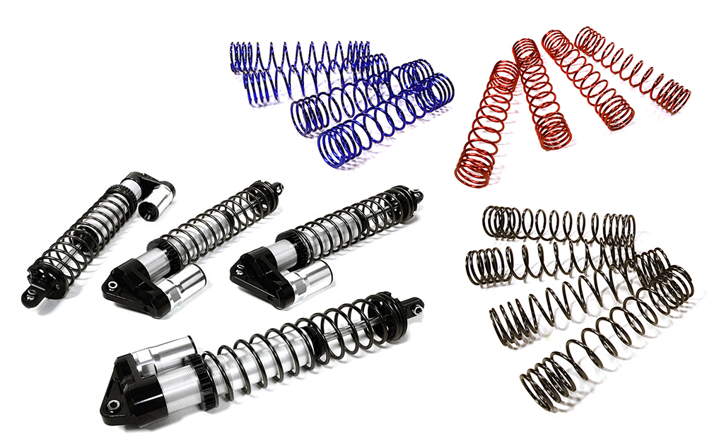 C33623SILVER Performance Piggyback Shock Kit (4) for Traxxas X-Maxx w/ WideMaxx - Image 1