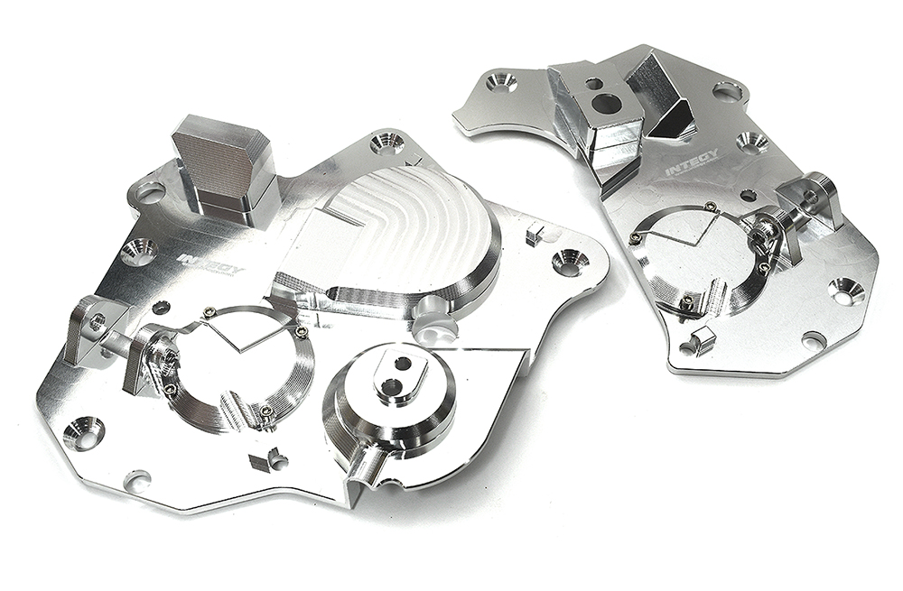 C33637SILVER Billet Machined Chassis Side Cover Set for Losi 1/4 Promoto-MX Motorcycle - Image 1