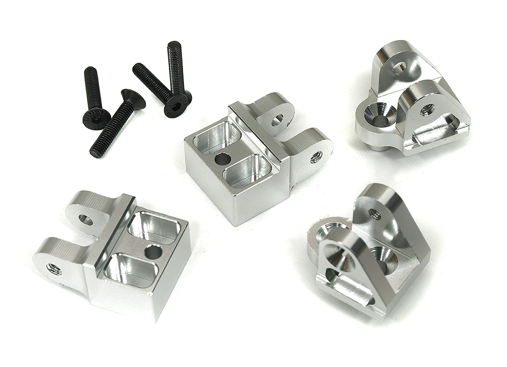 C33645SILVER Billet Machined Rear Trackrod Mounts (4) for Losi 1/10 Baja Rey LOS234008 - Image 1