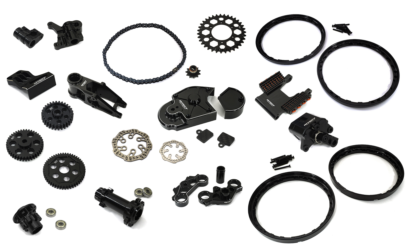 C33676BLACK Billet Machined Alloy Conversion Kit Combo C for Losi 1/4 Promoto-MX Motorcycle - Image 1