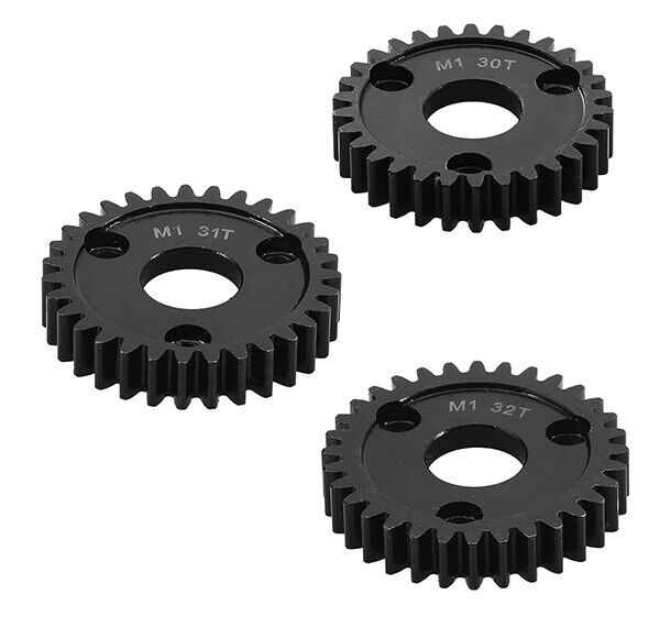 C33693 HD Steel Spur Gears 30T, 31T & 32T MOD1 Pitch for Traxxas w/ 3-Hole Adapter - Image 1