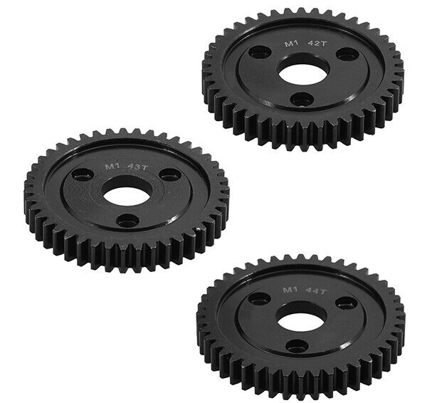 C33697 HD Steel Spur Gears 42T, 43T & 44T MOD1 Pitch for Traxxas w/ 3-Hole Adapter - Image 1