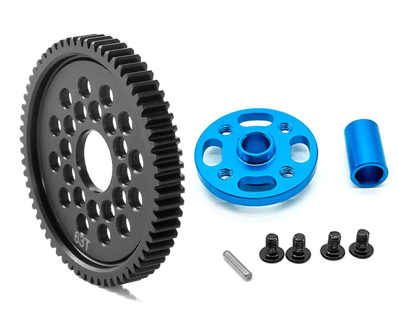 C33704 Alloy Machined 63T Spur Gear for Tamiya 1/10 TT-02 - Image 1