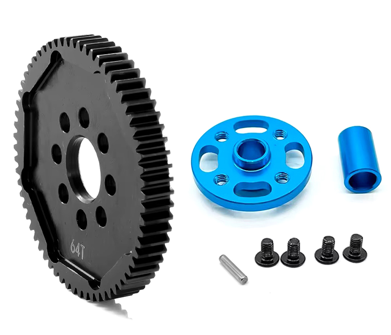 C33705 Alloy Machined 64T Spur Gear for Tamiya 1/10 TT-02 - Image 1