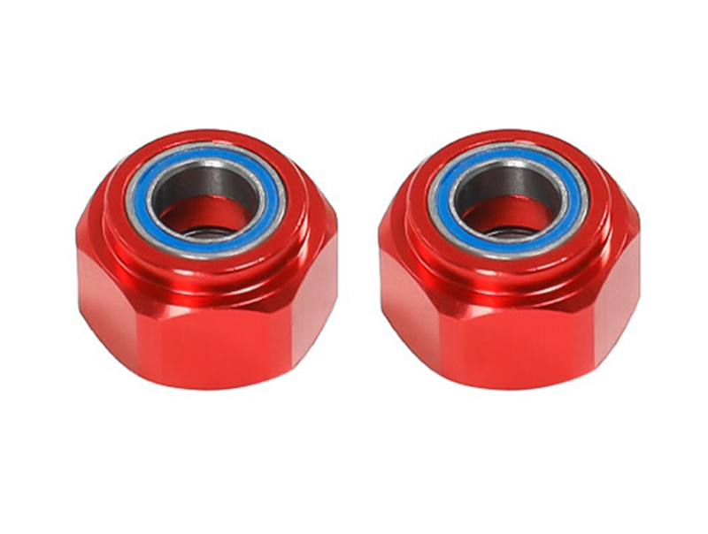 C33716RED Alloy Machined Front Axle Hex Adapters w/ Bearings for Tamiya DT-03 - Image 1