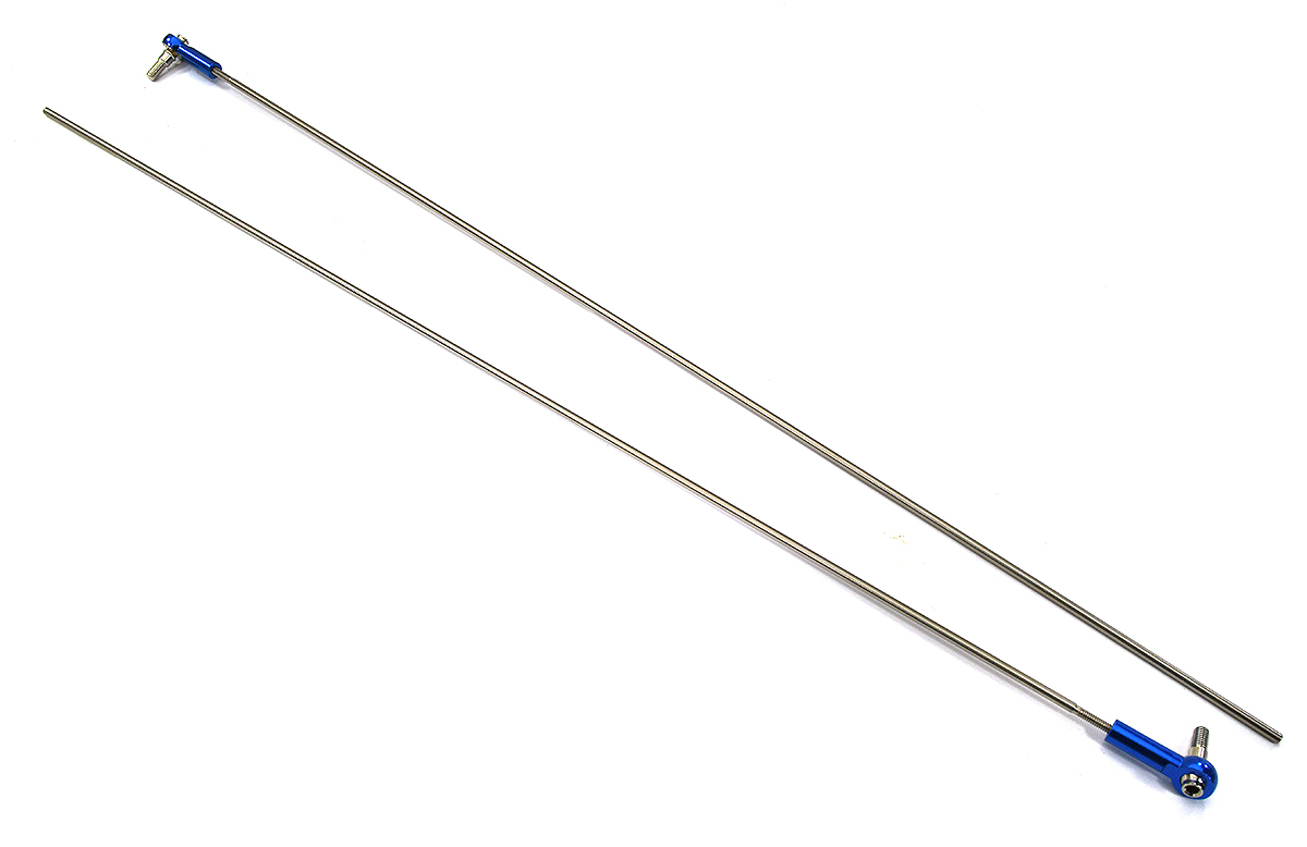 C33739BLUE 519B40 TFL 2mm Stainless Servo Pushrod w/ M3 Ball Joint L=300mm - Image 1