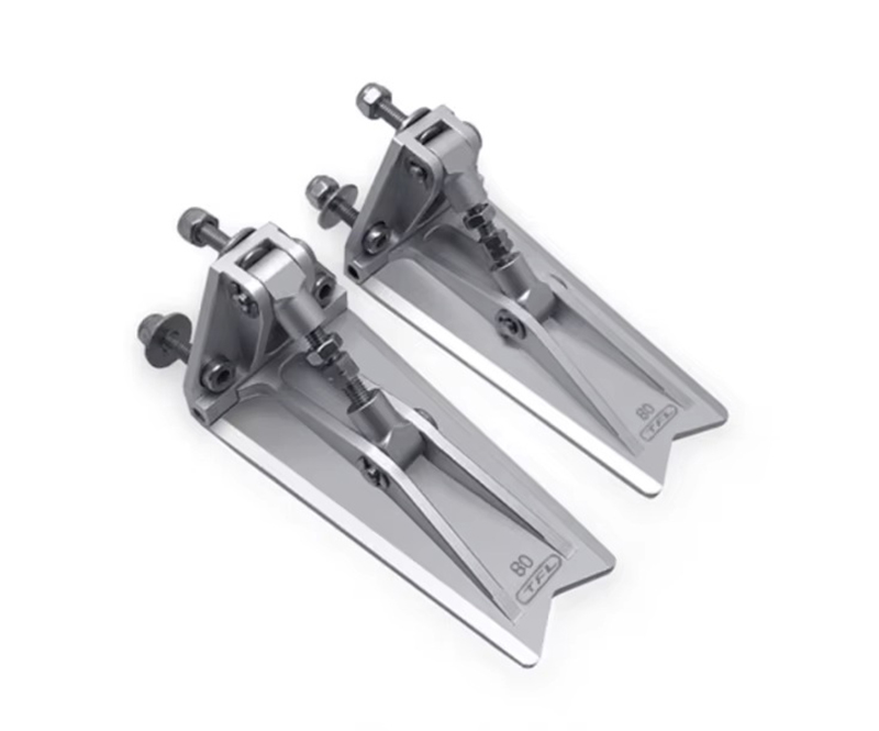 C33769SILVER TFL Adjustable Billet Aluminum Trim Tab 83x40x35mm in Silver Color - Image 1