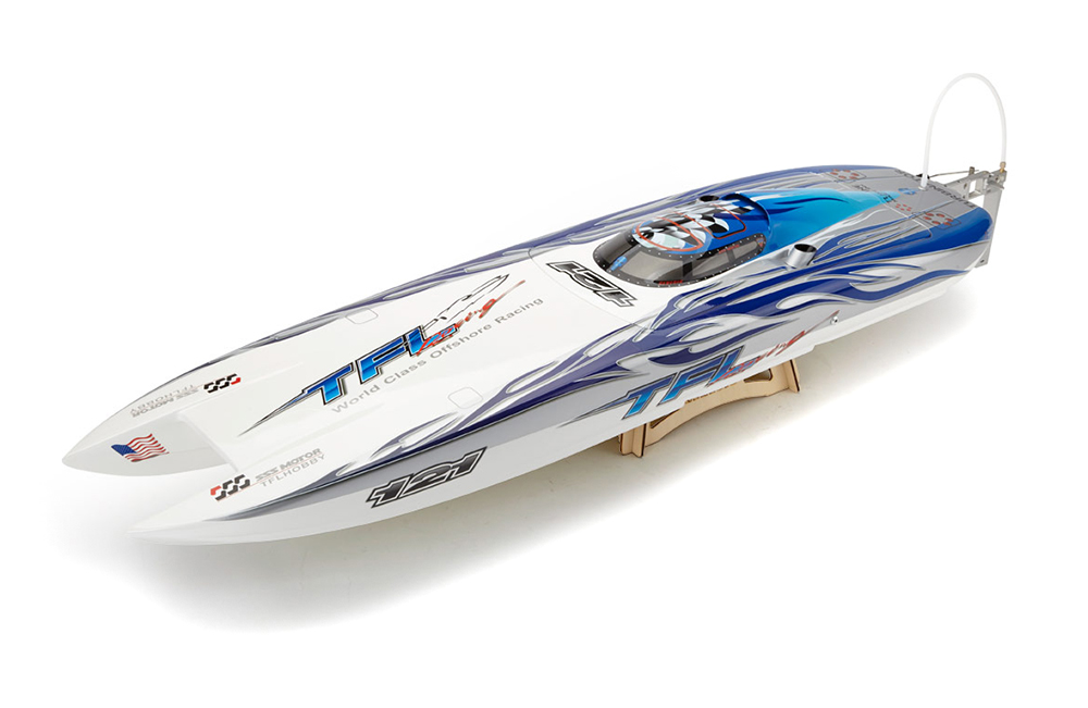 C33799BLUEWHITE 1122L-F TFL Genesis 940mm Fiberglass Catamaran w/ 2x3660 2726kV Motor & 120A ESC - Image 1