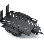 Machined Alloy Dual Axle Flatbed RC Car Trailer Kit in Black, 1/16-1/18
